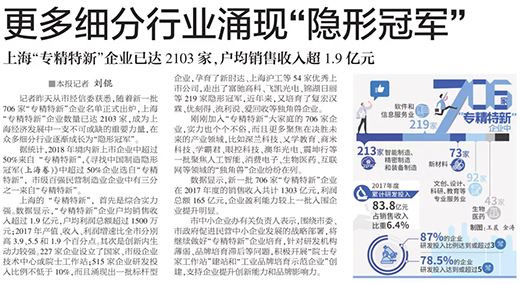 權威官媒《解放日報》點贊上海滬工：優(yōu)秀上市公司，上?！皩＞匦隆睒藯U型企業(yè)